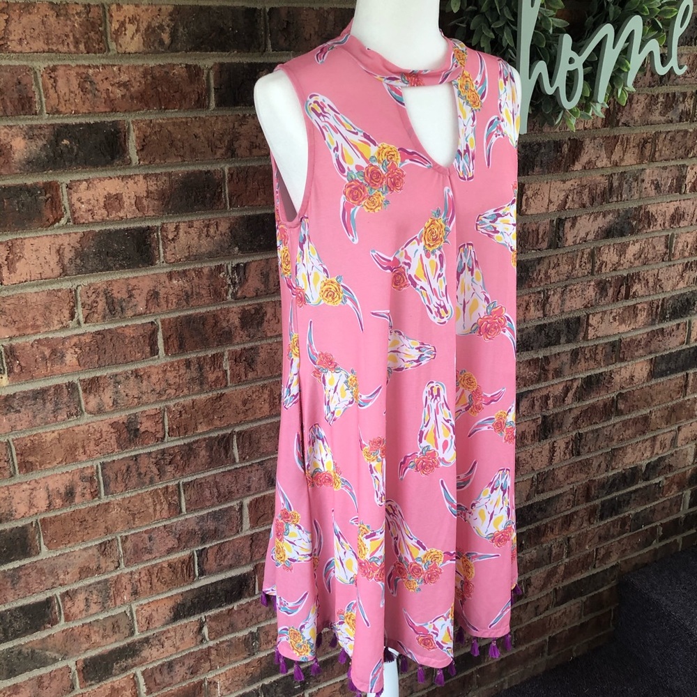 { SIMPLY SOUTHERN } NWOT Cow Skull Keyhole Dress - Picture 2 of 8
